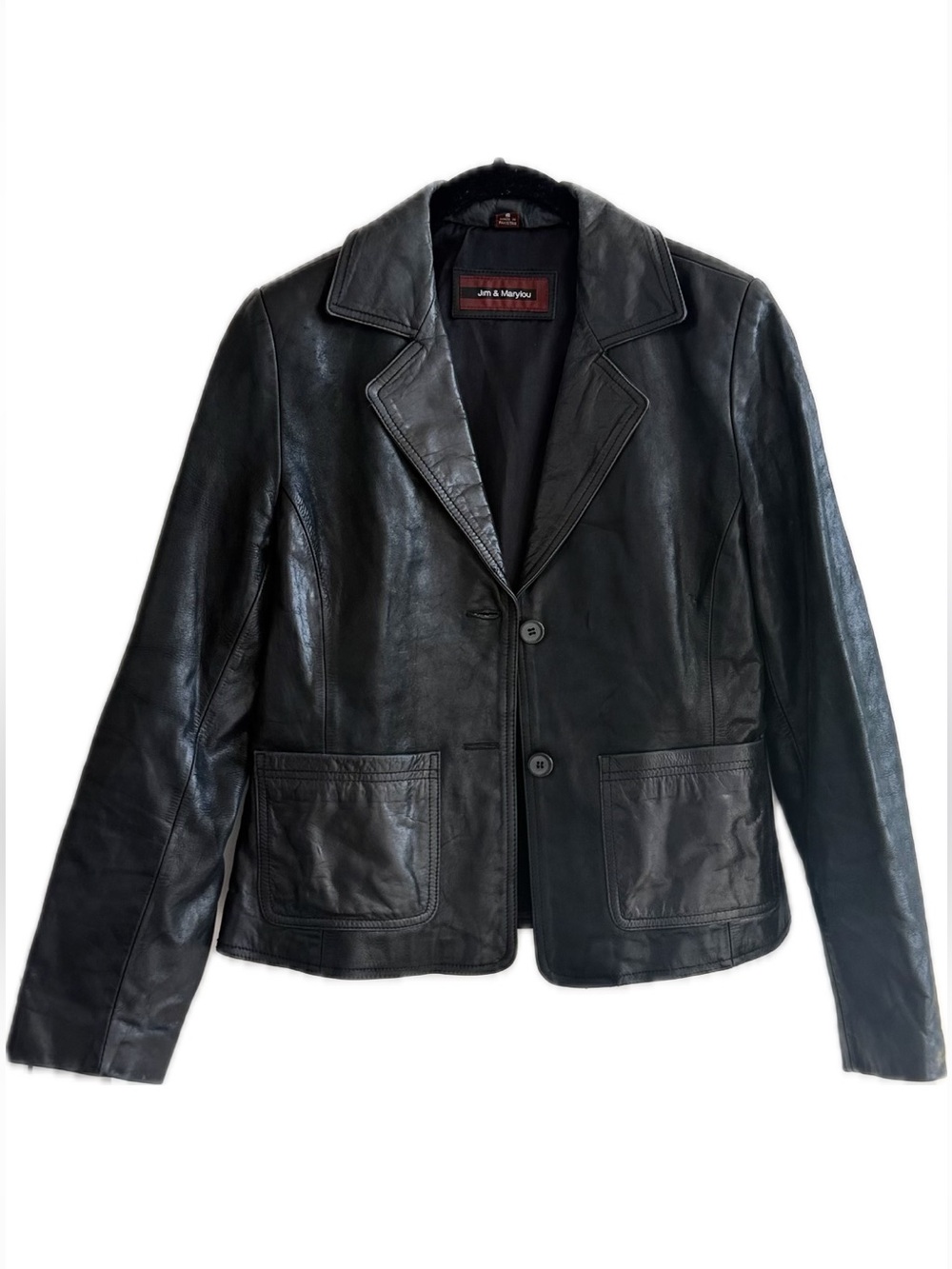 Genuine Leather Vintage Jacket - black